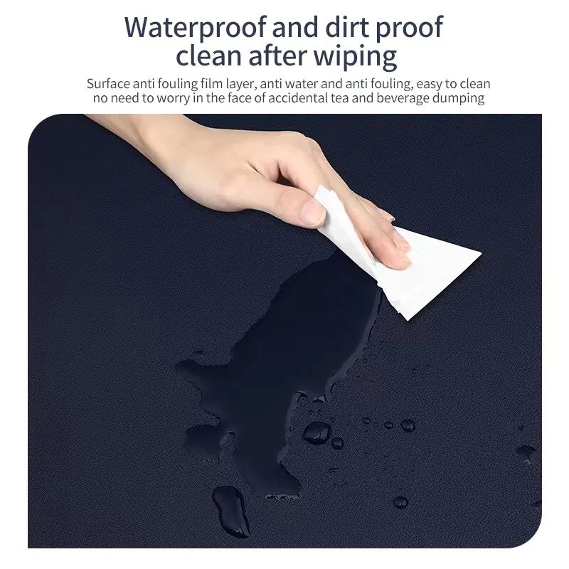 70X35Cm Large Size Office Home Desk Protector Mat Royal Blue Mouse Pad PU Leather Suede Waterproof Keyboard Pad Gaming Mousepad