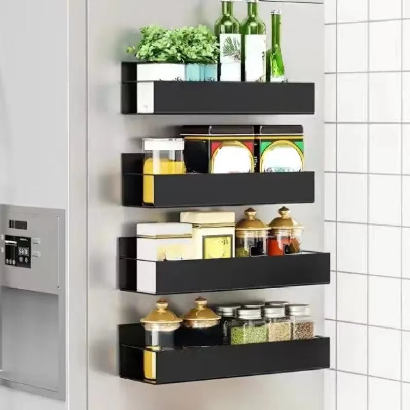 2Pcs Magnetic Storage Shelf Household Kitchen Refrigerator Washing Machine Side Hanging Storage Rack, Multifunctional Storage