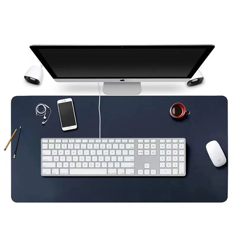 70X35Cm Large Size Office Home Desk Protector Mat Royal Blue Mouse Pad PU Leather Suede Waterproof Keyboard Pad Gaming Mousepad