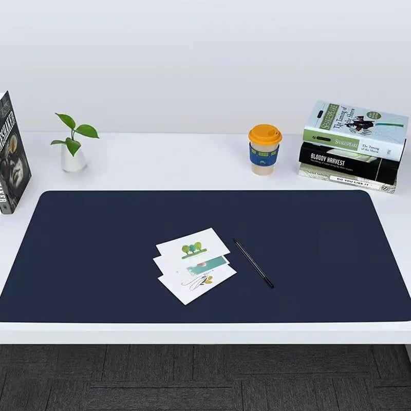 70X35Cm Large Size Office Home Desk Protector Mat Royal Blue Mouse Pad PU Leather Suede Waterproof Keyboard Pad Gaming Mousepad